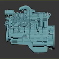 Blue Engine Model Featuring Detailed Mechanical Parts And Industrial Components 3d model