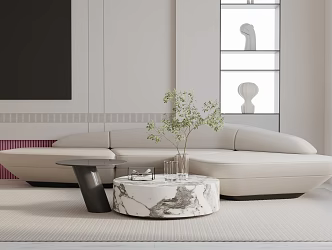 Modern three-seat sofa 3d model