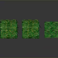 Three Decorative Green Cube Furniture With Grassy Surface And Yellow Accents