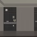 Modern Minimalist Full Wall Bookcase With Glass Cabinets Open Shelves And Built In Warm Lighting