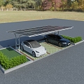 Photovoltaic carport parking lot new energy charging carport new energy charging new energy parking space new energy parking area scenic parking space parking space canopy vehicle 3d model