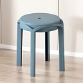 Orange Plastic Stool Modern Simple Design Round Seat with Center Hole 3d model