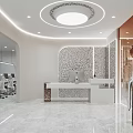 Modern Front Desk Public Office Front Desk 3d model