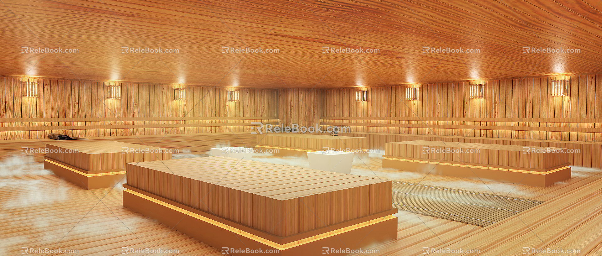 Modern Sauna Room 3d model