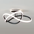Modern Black and Gold Circular Intertwined Ceiling Light with LED Illumination 3d model