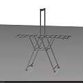 Foldable Metal Clothes Drying Rack With Wheels And Multiple Bars For Household Use 3d model