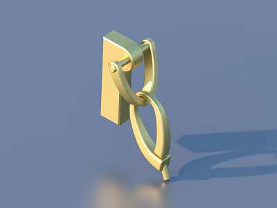 Golden Metal Hook Daily Living Product With Wall Mounted Design For Hanging Items 3d model