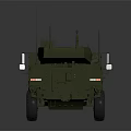 Military Green Armored Vehicle with 6x6 Wheels Weapon Turret and Communication Antennas