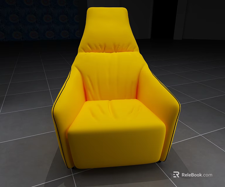 Yellow Modern Sofa And Coffee Table Set With Black Trim For Living Room Interior 3d model 