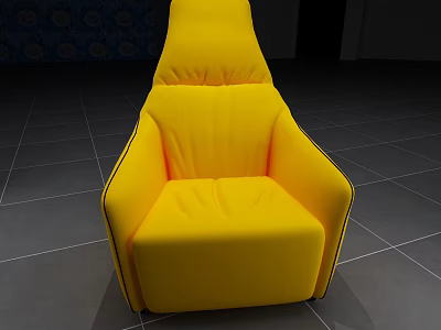 Yellow Modern Sofa And Coffee Table Set With Black Trim For Living Room Interior 3d model