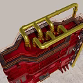 Industrial Equipment With Multi Level Platforms Piping Staircase And Steel Columns