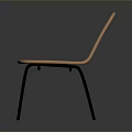 Stylish Orange Woven Chair With Black Metal Legs And Comfortable Seat