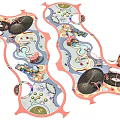 Park Landscape Design With Winding Paths Circular Plazas And Water Features