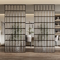 Modern partition glass brick glass partition 3d model