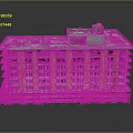 Multi Story Red Brick Building With Multiple Windows Gray Roof And Scaffolding