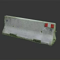 Road Safety Concrete Barrier With Reflective Strips And Surface Marks 3d model