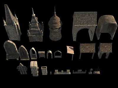 Dark Castle Parts European Castle Parts 3d model