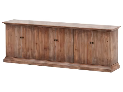 Rustic Wooden Sideboard With Multiple Cabinet Doors And Storage Space 3d model