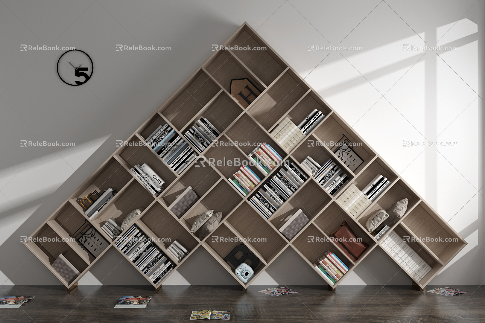 Modern Bookshelf Creative Bookshelf 3d model