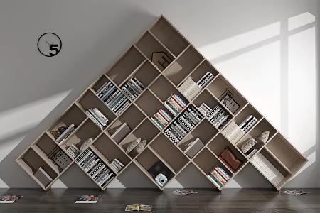 Modern Bookshelf Creative Bookshelf 3d model