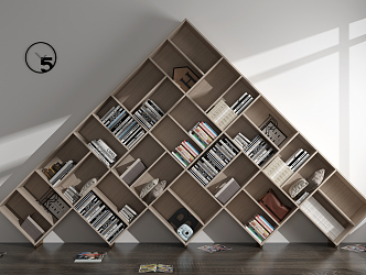 Modern Bookshelf Creative Bookshelf 3d model