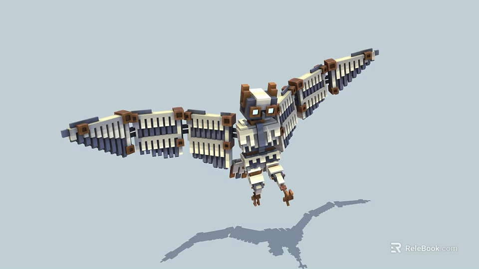 Lego Style Block Built Flying Eagle Game And Movie Character Design 3d model