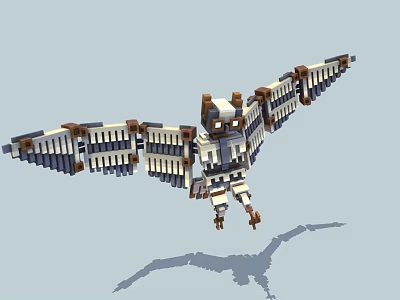 Lego Style Block Built Flying Eagle Game And Movie Character Design 3d model