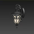 Classic Black Metal Wall Sconce With Glass Shade And Decorative Scroll Design
