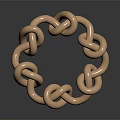 Rose Gold Interlinked Chain Ring With Smooth Polished Surface Design 3d model