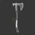 Vintage Rusty Axe With Carved Wooden Handle And Metal Head Design