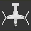 White Tiltrotor Drone With Multiple Propellers Sleek Design Gray Background Reflection