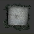 Net Wrapped Hay Bale With Dry Grass And Green Grass Base On Gray Background