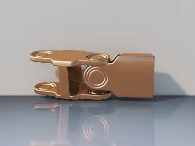 Polished Metallic Brass Hinge For Side Hung Door Durable Hardware Connection 3d model