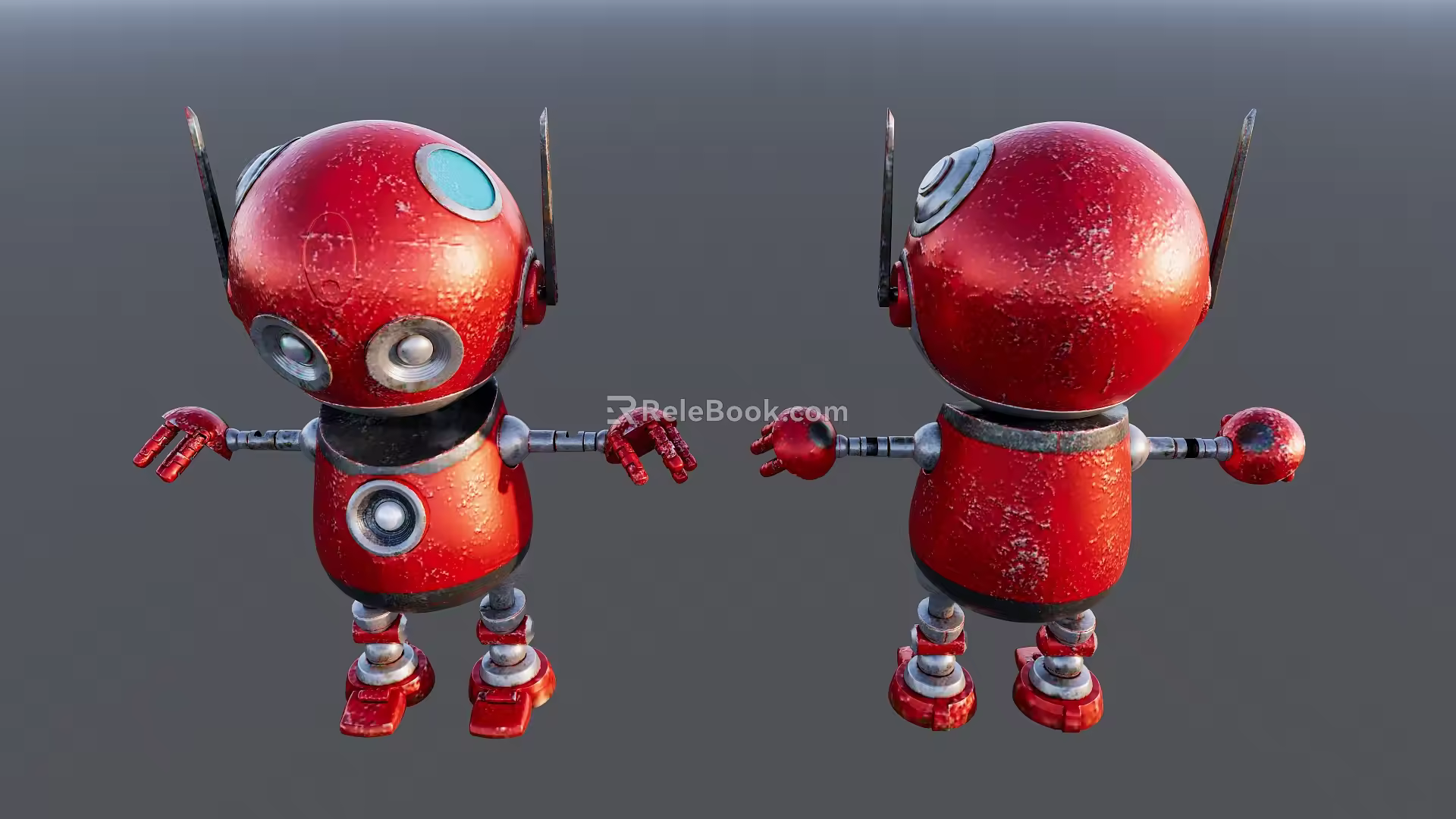 Red Robot Modern Robot 3d model