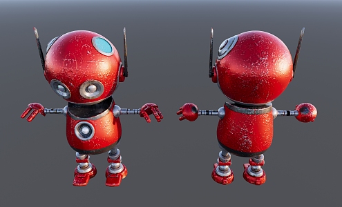 Red Robot Modern Robot 3d model