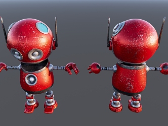 Red Robot Modern Robot 3d model