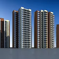 Modern High Rise Residential Buildings With Brown And White Exterior Design