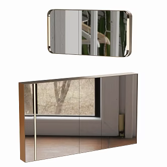 Modern toilet mirror cabinet mirror 3d model