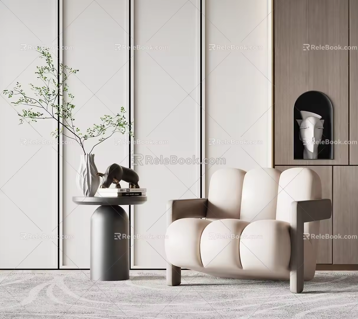 Modern Single Sofa Casual Single Sofa 3d model
