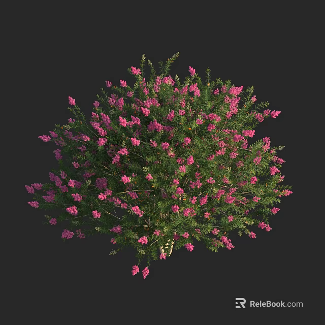 Lush Arbor In Garden With Vibrant Pink Flowers And Green Foliage 3d model 