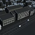 Traditional Chinese Commercial Street With Multi story Storefronts Wooden Doors Windows Tile Roofs Under Blue Sky