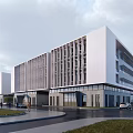 modern factory building multi-storey factory building 3d model