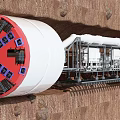 Red And White Circular Head Tunnel Boring Machine With Metal Frame For Tunnel Construction Engineering Equipment