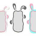 Adorable Rabbit Ear Design Decorative Mirrors In Pastel Colors For Kids Room