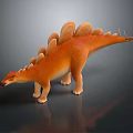 Orange Stegosaurus Dinosaur 3D Model Featuring Back Plates And Rendered Texture 3d model