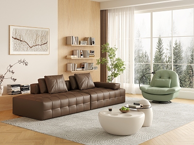 Modern Sofa Coffee Table Combination Home Sofa Coffee Table Combination 3d model