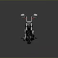 Black Classic Cruiser Motorcycle With White Handlebars Large Tires Isolated On Gray Background