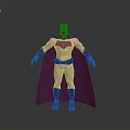 Detailed Batman Costume With Cape And Standing Pose On Gray Background