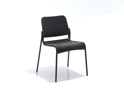Modern Black Leisure Chair With Sleek Design And Metal Legs For Comfortable Seating 3d model
