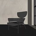 Modern Leather Accent Chair In Sunlight Through Window With Light Shadows On Concrete Floor